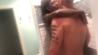 Black wife cheating with neighbour in shower