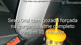 Depois do barzinho na lapa, levei para o uber99 do corninho que filmou eu engasgando no safado e levando gozada na garganta