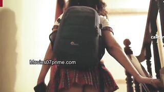 Indian Hot babe Nitya in School Uniform Flaunts her Ass