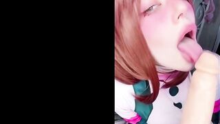 Innocent Blowjob from Ochako Uraraka that Mouth will Save the World