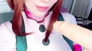 Innocent Blowjob from Ochako Uraraka that Mouth will Save the World