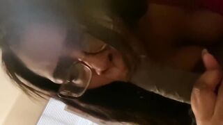 Ebony Babe Sucks Cum Outta Dick then SWALLOWS