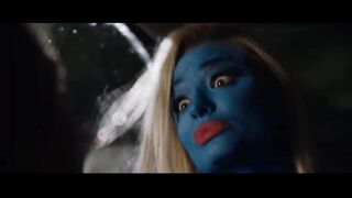 Smurf Girl in Blue Paint Rides Guy in the Festival (2018)