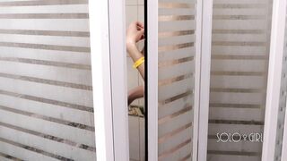 Camp Counselor Peeping on Innocent Schoolgirl Masturbating in Shower, Spy Cam