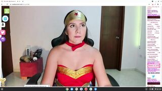 super horny wonder woman cosplay wants to fuck on cam