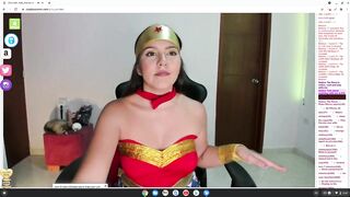 super horny wonder woman cosplay wants to fuck on cam