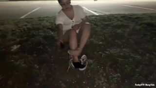 FeetbyRTR ManyVids Late Night Public Sweaty Sock Removal in the Street Prev