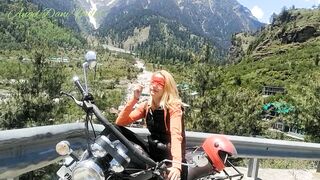 Bike Rider Girl Smoking on Highway- Angel Dani Fowler