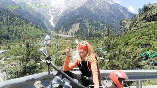 Bike Rider Girl Smoking on Highway- Angel Dani Fowler