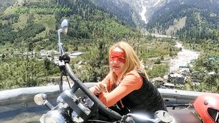 Bike Rider Girl Smoking on Highway- Angel Dani Fowler