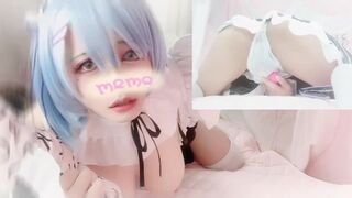 Cute Trap|女装 子|crossdresser| Re:ゼロのremのコス プレでおもらし射精オナニー Japanese Hentai Anime Cosplay 日本人 ニューハーフ