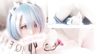 Cute Trap|女装 子|crossdresser| Re:ゼロのremのコス プレでおもらし射精オナニー Japanese Hentai Anime Cosplay 日本人 ニューハーフ