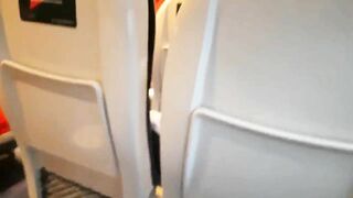 I pull out my dick in front of the slut in the train