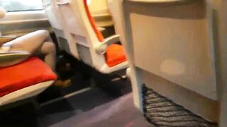 I pull out my dick in front of the slut in the train