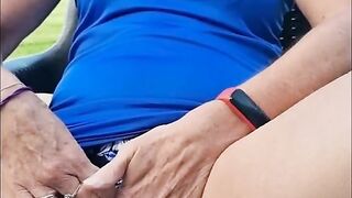 Risky Outdoors Wank - nearly Caught - Horny British MILF can't Wait to Cum