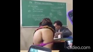 Italian Student Shows her Classmates' Ass