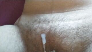 Cumming on my step-sister's fertile pussy, while she relaxing after studies