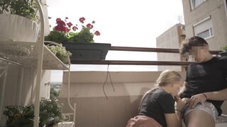 Balcony Sex, my Pussy makes him Cum in 2 Minutes - Morningpleasure