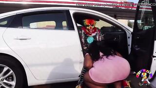 Juicy Tee Gets Fucked by Gibby The Clown on A Busy Highway During Rush Hour