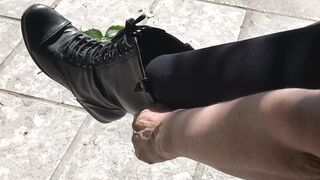 Love my Sexy Legs in Black Tights look in the Sun @ the Water Lily Garden - DutchFootGoddess TikTok