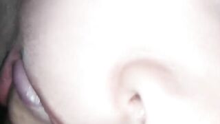 Beautiful cute baby blowjob close up