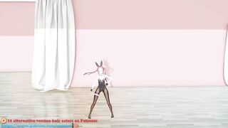 MMD lo chan, shake it - hentai mmd dance, playboy costume, blue hair edit, smixix