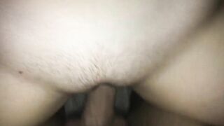 slow sex filled her pussy with cum, POV, hairy pussy, fat pussy, Russian homemade slut crempied