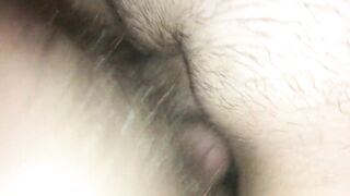 slow sex filled her pussy with cum, POV, hairy pussy, fat pussy, Russian homemade slut crempied