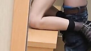 Dressing room fuck tight small Korean Girlfriend trying not to get caught risky public