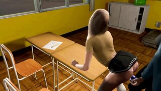 Lesbian Schoolgirl is seduced by the teacher on detention (Breast Expansion + 3D Animated Hentai)