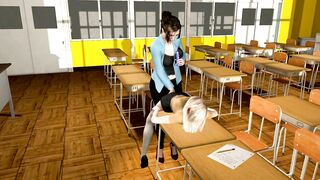 Lesbian Schoolgirl is seduced by the teacher on detention (Breast Expansion + 3D Animated Hentai)