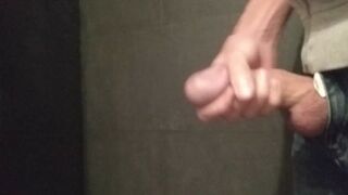 Cumming in a public bathroom. Shopping centre toilet wank. Masturbation with cum.