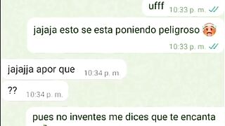 mensajes de whatsapp con la novia de mi amigo antes de cogermela