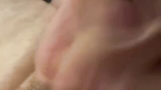 Hairy chubby daddy close up stroke and cum