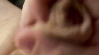 Hairy chubby daddy close up stroke and cum