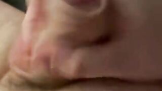 Hairy chubby daddy close up stroke and cum