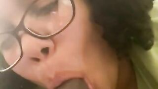 Sexy yellow nerd sucking dick