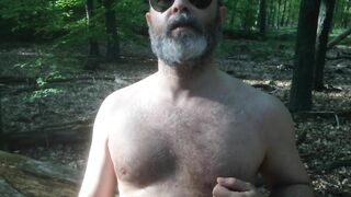 1ncandenza shows off his boner and wanks in the forest