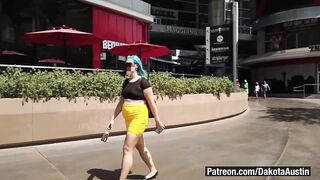 NO Bra in public - Sheer top and mini skirt - Teaser