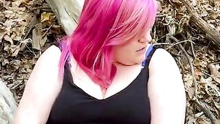 BBW Pussy Play in the Woods