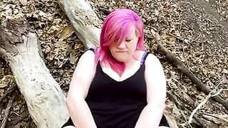 BBW Pussy Play in the Woods