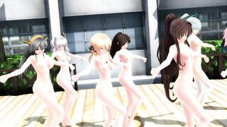 【MMD】Girls in the courtyard【R-18】