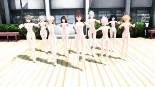 【MMD】Girls in the courtyard【R-18】