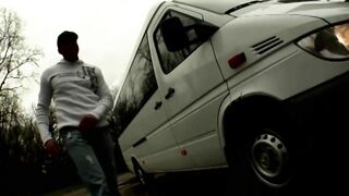 Maddy, Nick Lang, Teaser#1 - European Fuck - Comedy outside in the village at a car parts park