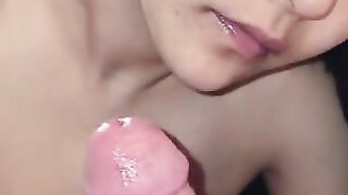 chinese slut gets face cummed on