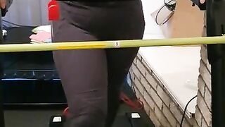 Step mom running on treadmill teasing step son dick