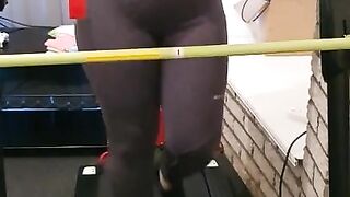 Step mom running on treadmill teasing step son dick