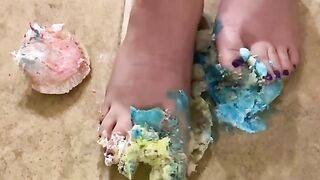 Stomping on cupcakes with my big size 10s