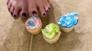 Stomping on cupcakes with my big size 10s