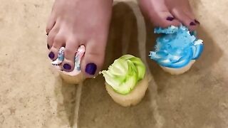 Stomping on cupcakes with my big size 10s